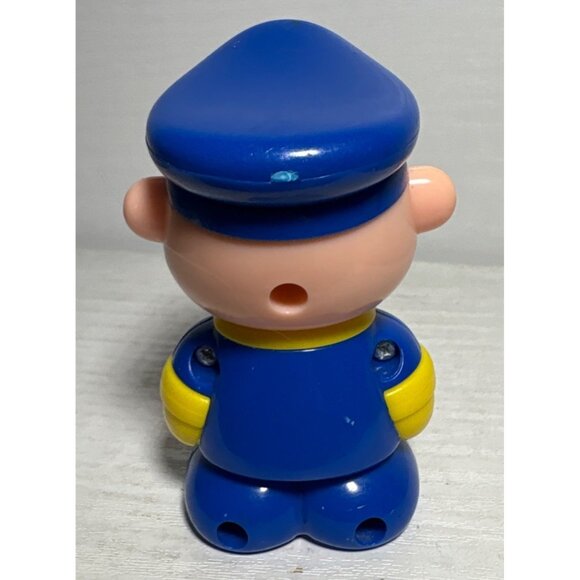 Policeman Toy 3" Wearing Blue and Yellow Uniform Imaginative Play - Picture 2 of 4